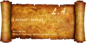 Lerner Antal névjegykártya